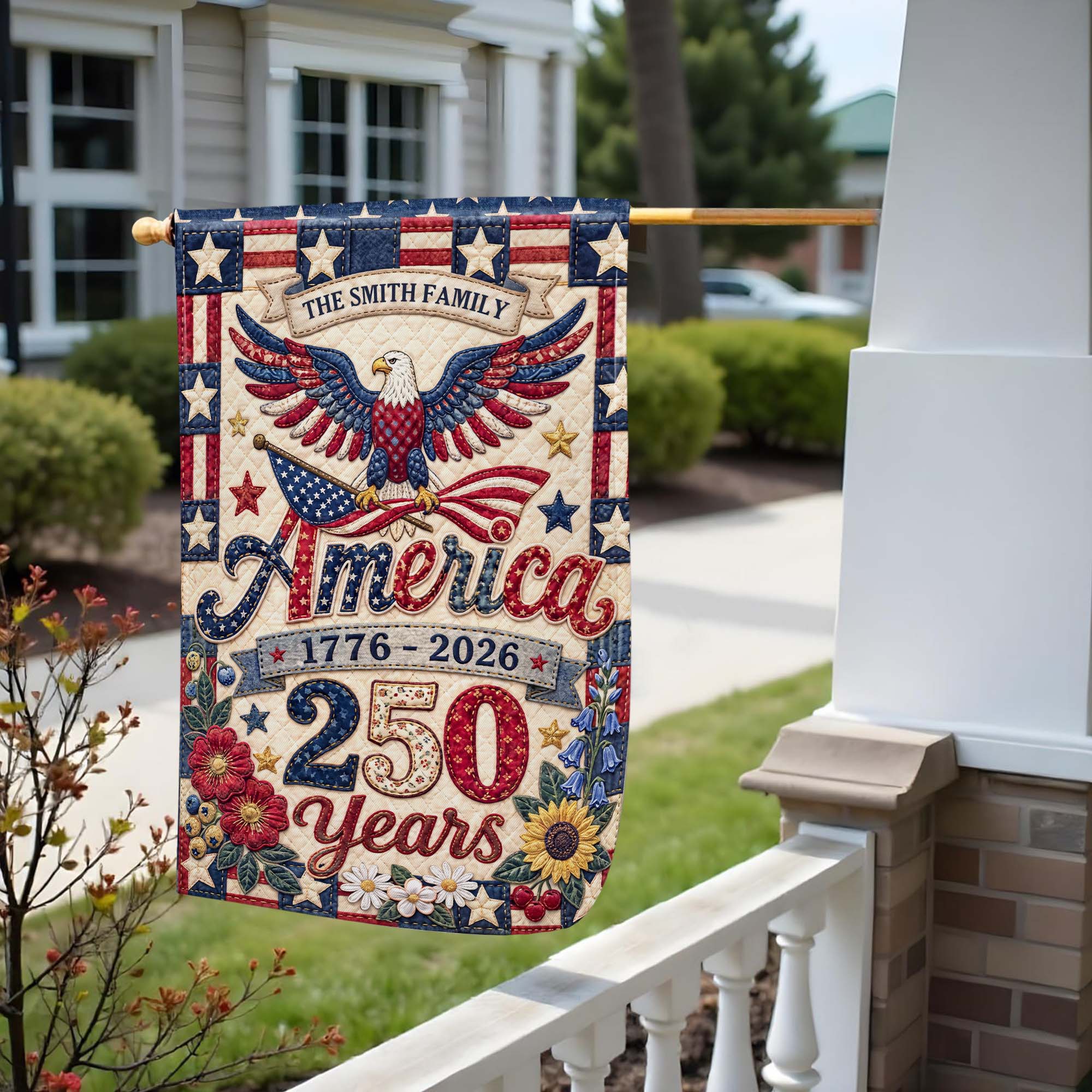 Personalized Double-Sided Garden Flag Custom Family Name USA | GradoCreations Garden Flag GradoCreations