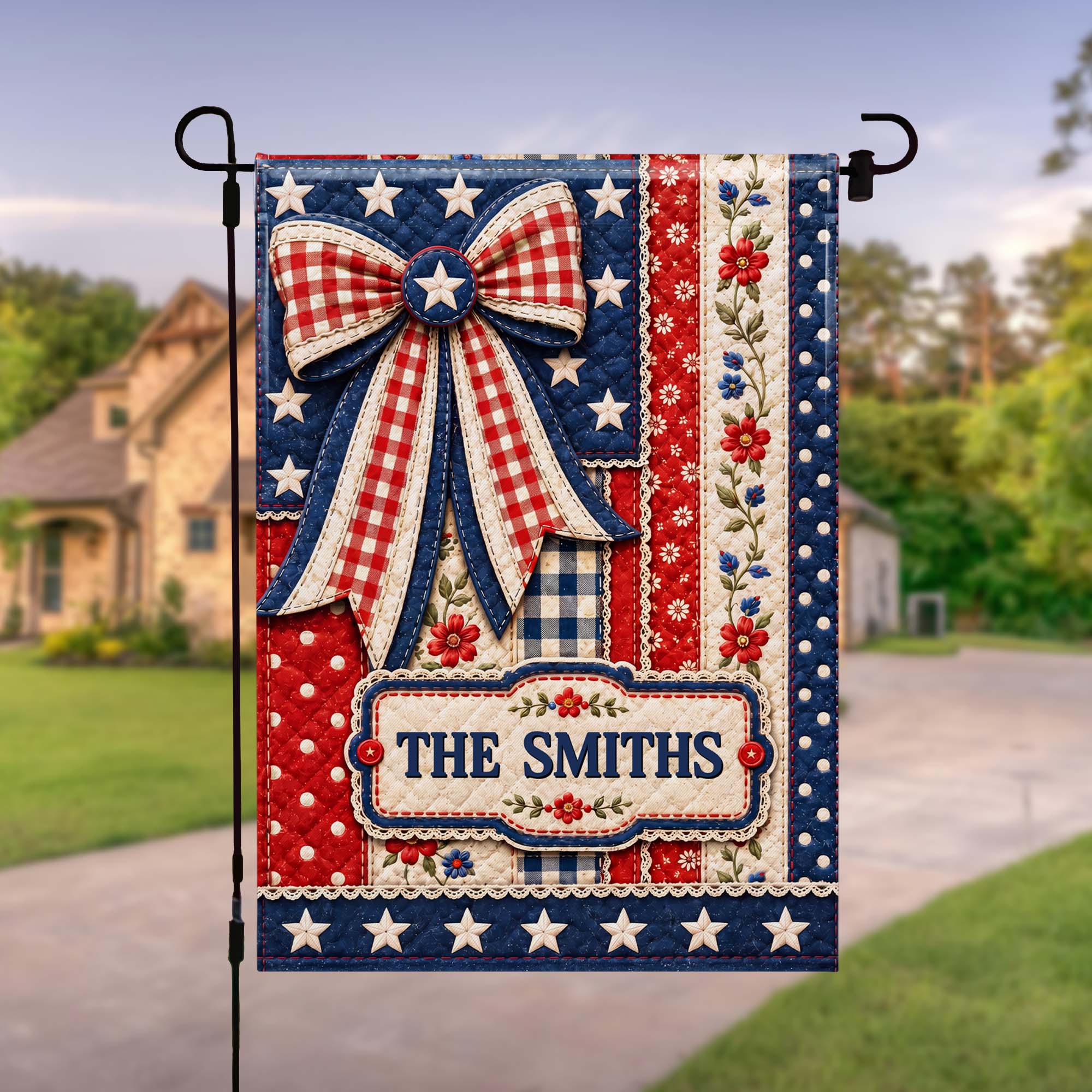 Personalized 4th of July Garden Flag Custom Family Name Gift Garden Flag GradoCreations