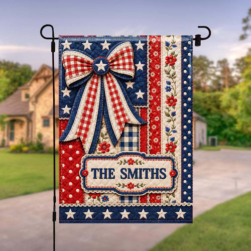 Personalized 4th of July Garden Flag Custom Family Name Gift Garden Flag GradoCreations
