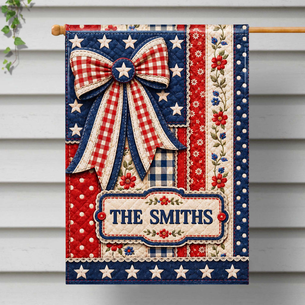 Personalized 4th of July Garden Flag Custom Family Name Gift Garden Flag GradoCreations