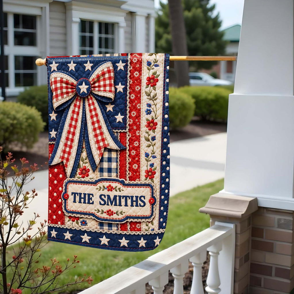 Personalized 4th of July Garden Flag Custom Family Name Gift Garden Flag GradoCreations