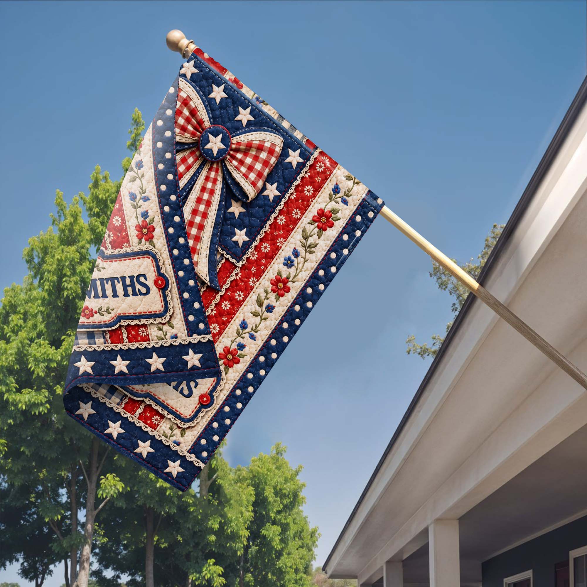 Personalized 4th of July Garden Flag Custom Family Name Gift Garden Flag GradoCreations