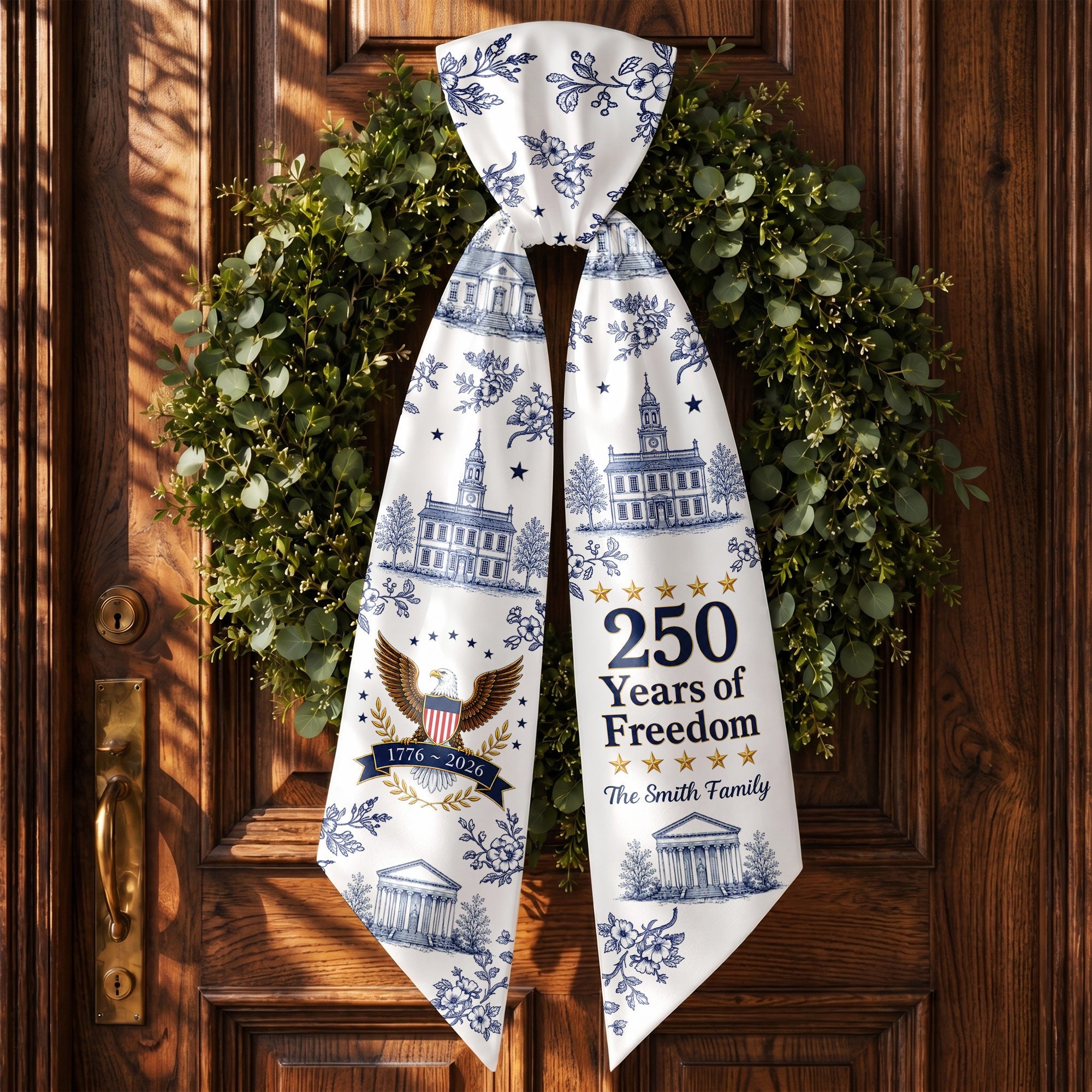 Personalized Decorative Sash Patriotic Eagle Custom Name Gift for Family Decorative Sash GradoCreations