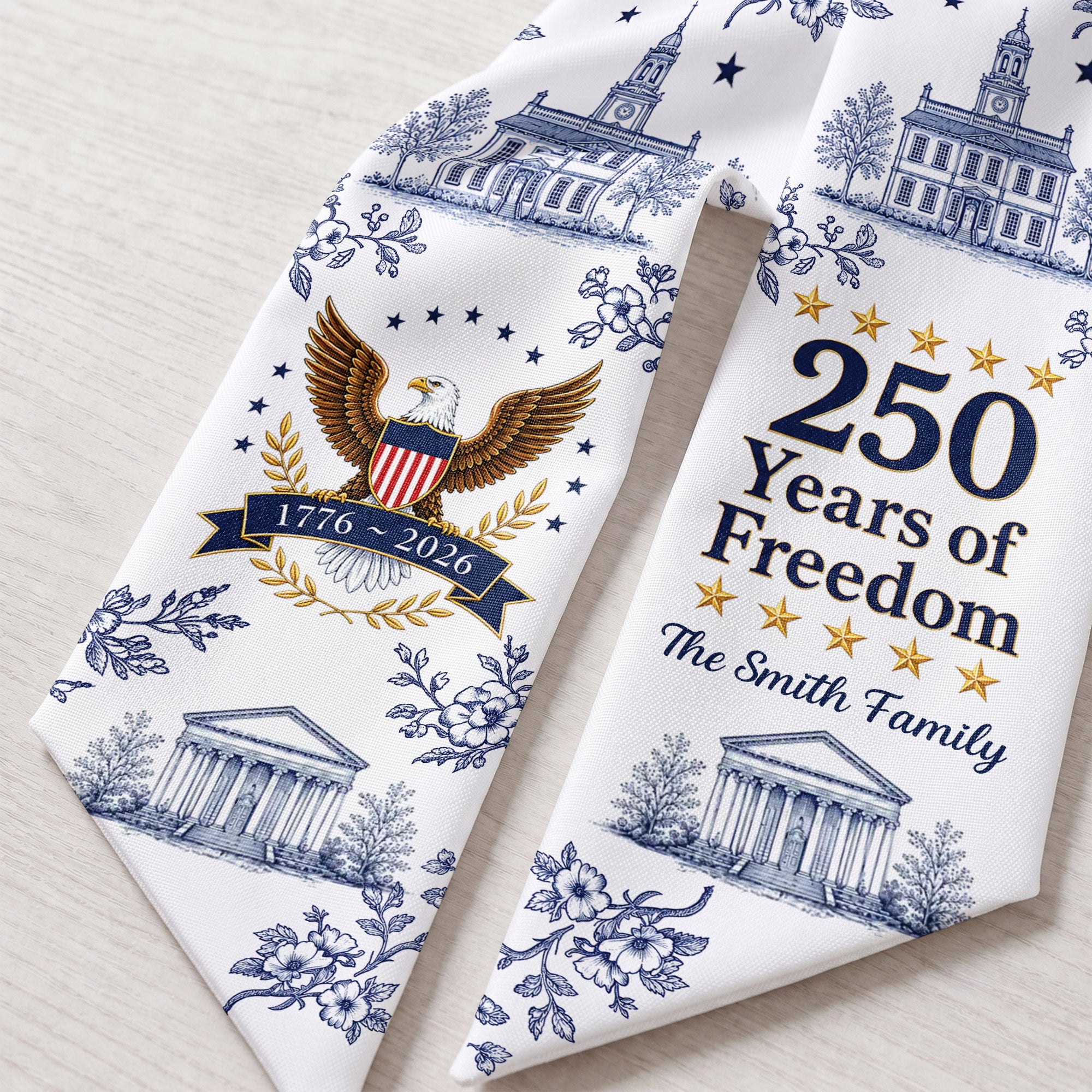 Personalized Decorative Sash Patriotic Eagle Custom Name Gift for Family Decorative Sash GradoCreations