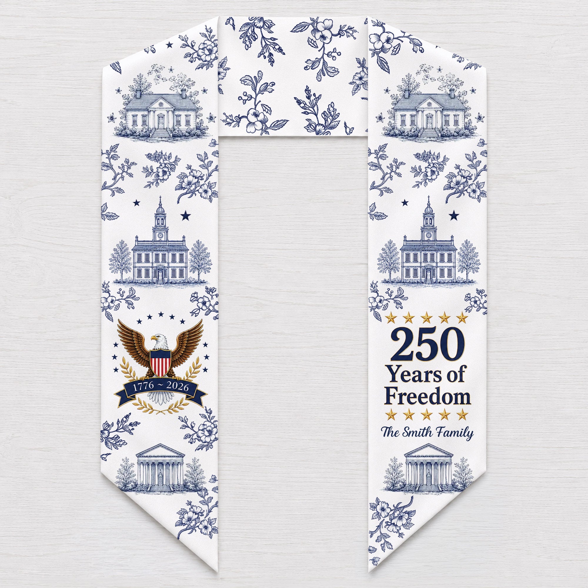 Personalized Decorative Sash Patriotic Eagle Custom Name Gift for Family Decorative Sash GradoCreations
