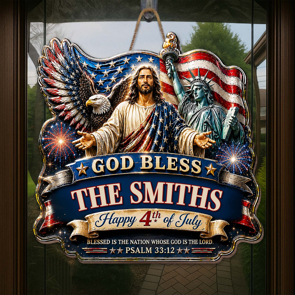 Personalized 4th of July Wood Sign Custom Family Name Gift Wood Sign GradoCreations