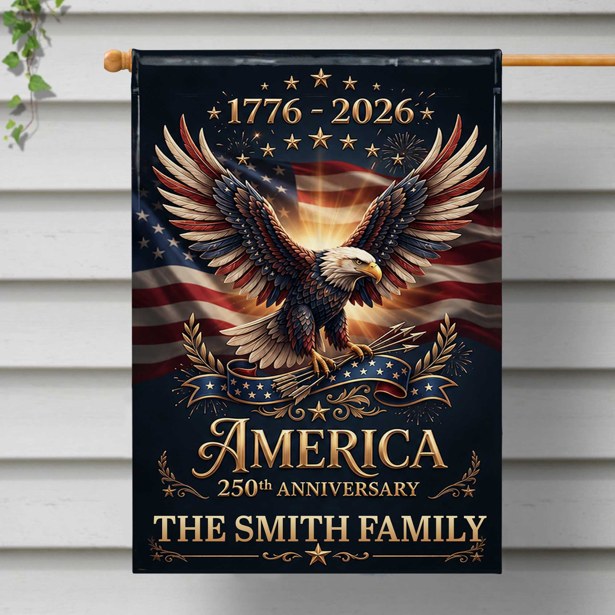Personalized American Flag Garden Flag Custom Name 250th Anniversary Gift Garden Flag GradoCreations