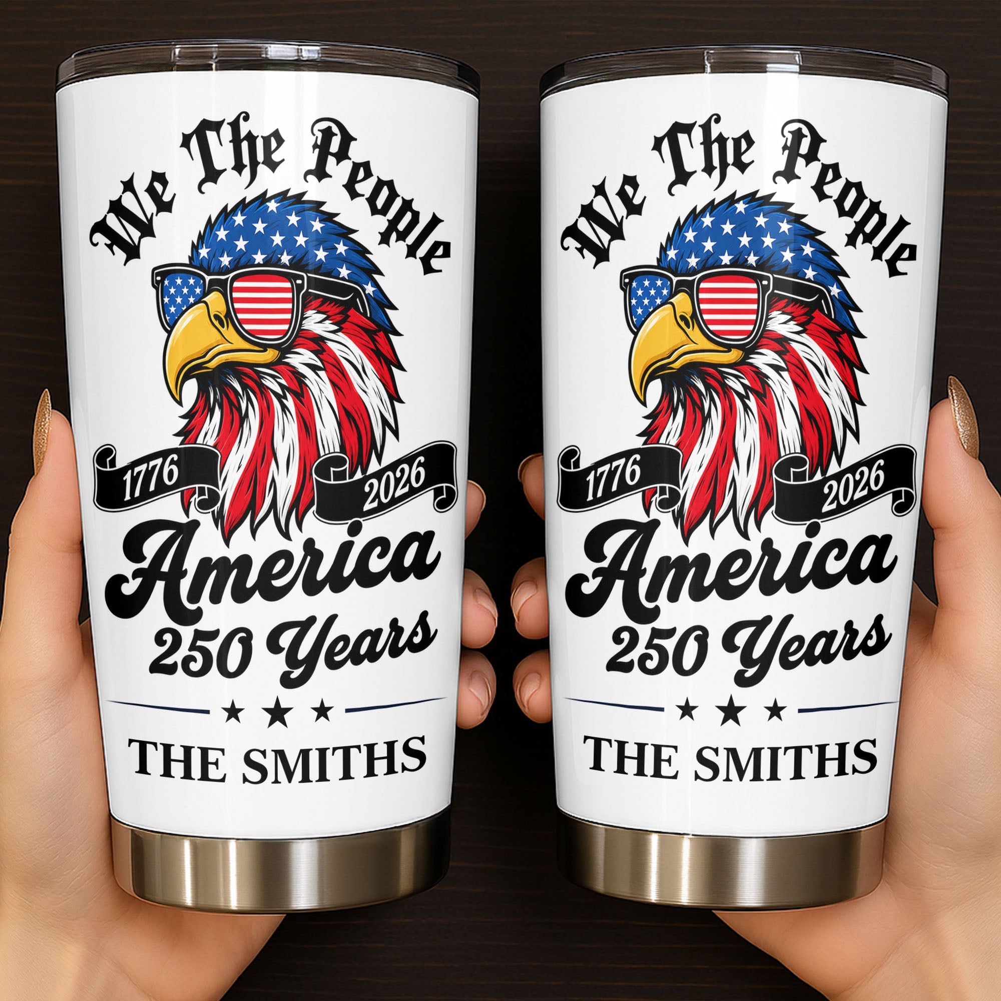 Personalized 20oz Stainless Steel Tumbler Custom Name Eagle Gift for Dad 20oz Tumbler GradoCreations