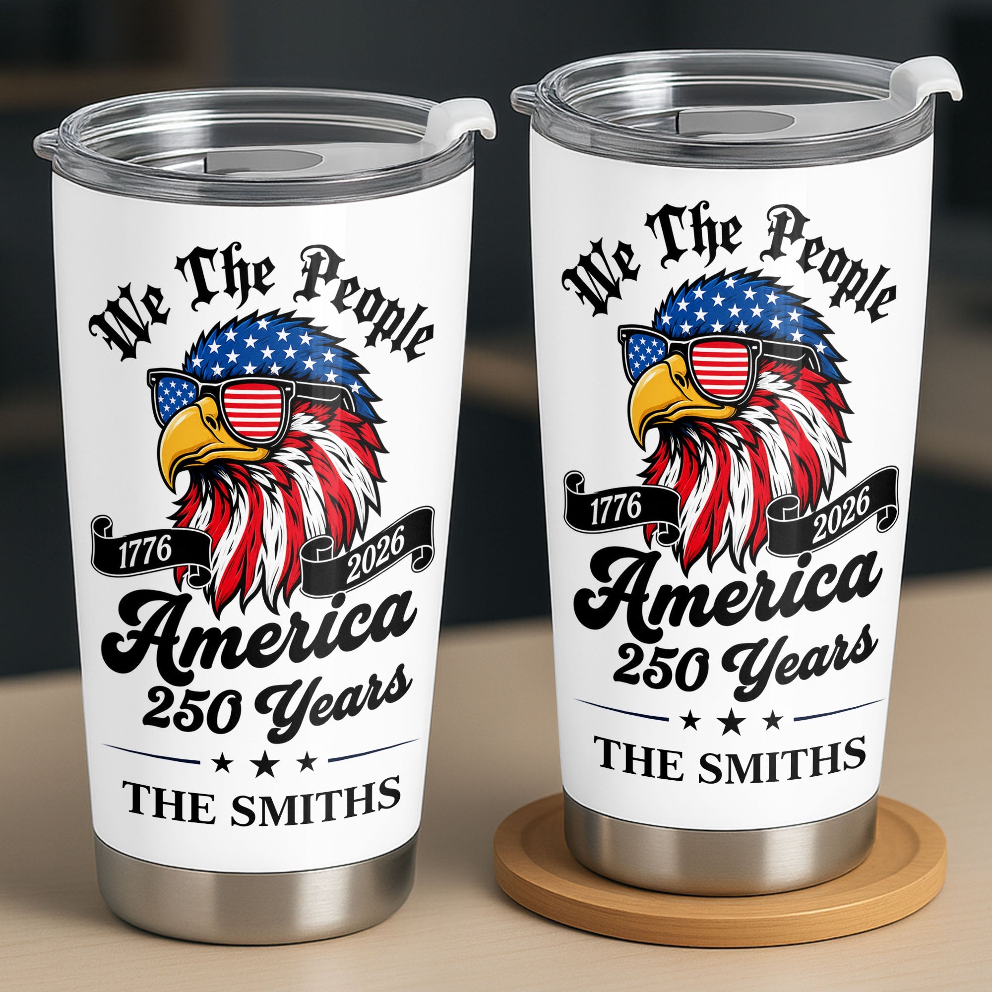 Personalized 20oz Stainless Steel Tumbler Custom Name Eagle Gift for Dad 20oz Tumbler GradoCreations