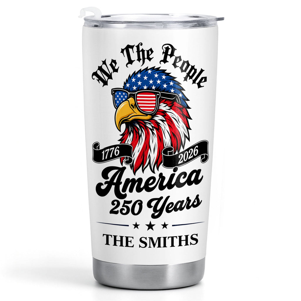 Personalized 20oz Stainless Steel Tumbler Custom Name Eagle Gift for Dad 20oz Tumbler GradoCreations