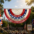 Personalized Family 250th Anniversary Flag Custom Name Decoration Non-Pleated Fan Flag GradoCreations