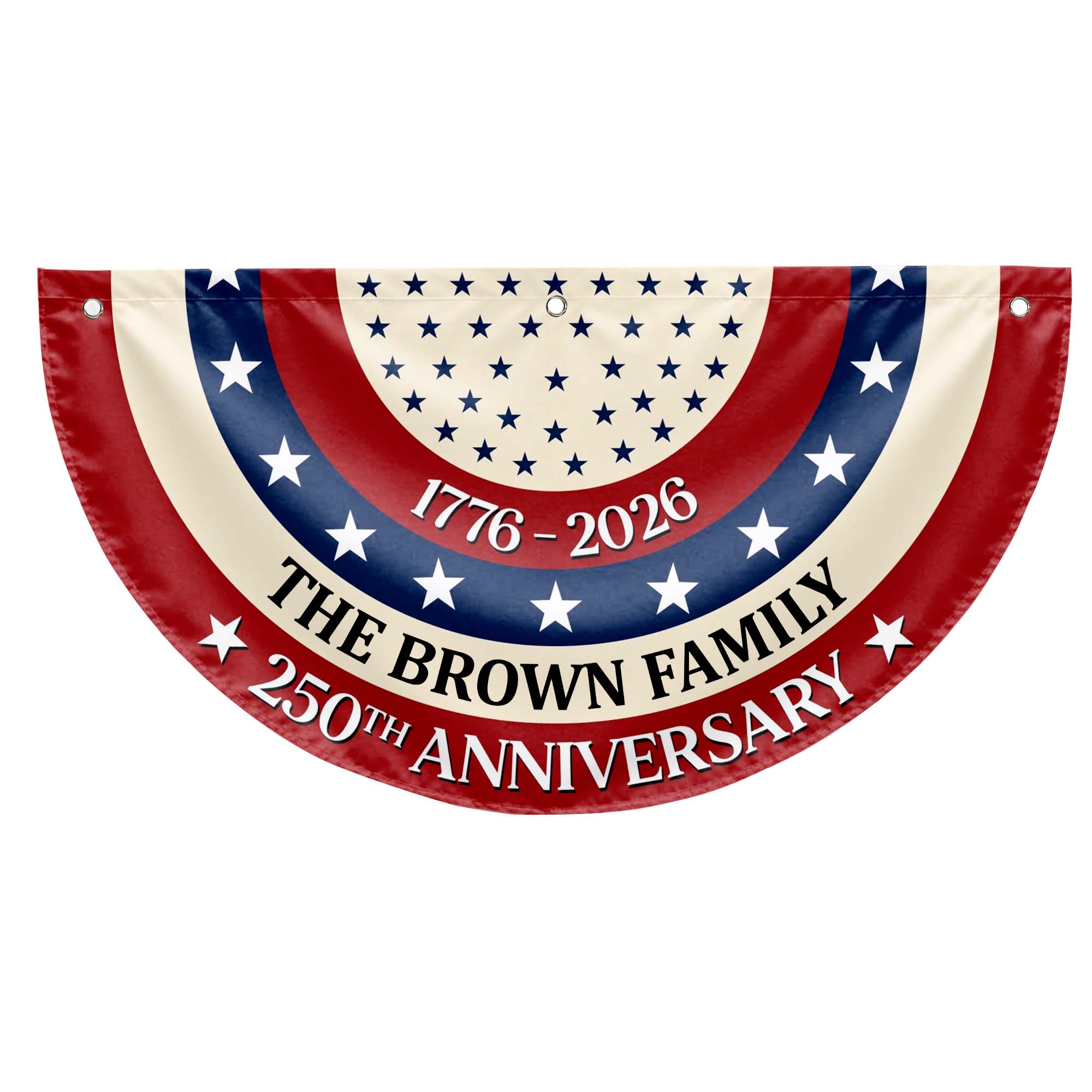 Personalized Family 250th Anniversary Flag Custom Name Decoration Non-Pleated Fan Flag GradoCreations