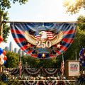 Personalized Family Eagle Fan Flag Custom Name 4th of July Gift Non-Pleated Fan Flag GradoCreations