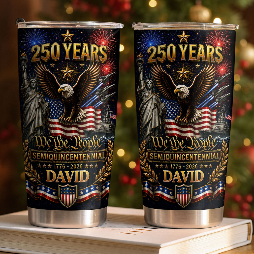 Personalized 20oz Stainless Steel Tumbler American Flag Gift for Dad 20oz Tumbler GradoCreations