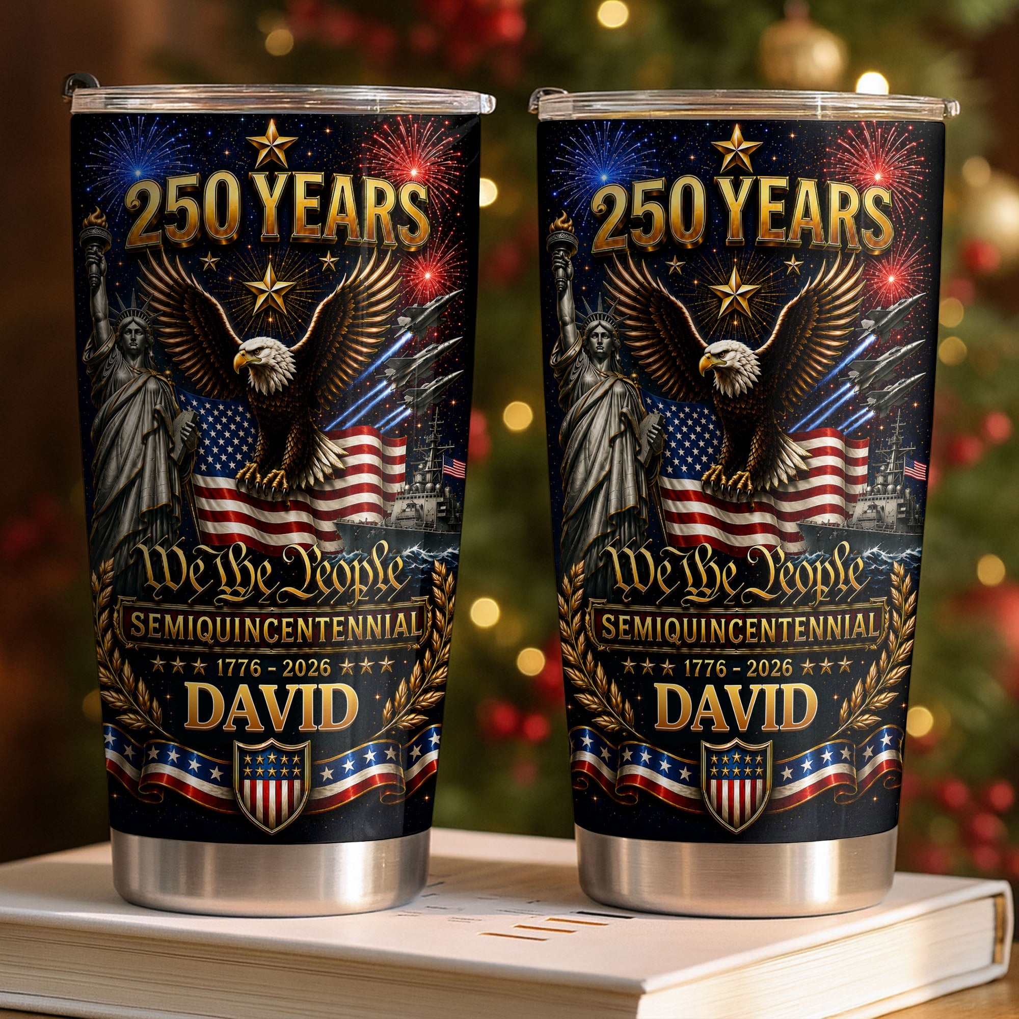 Personalized 20oz Stainless Steel Tumbler American Flag Gift for Dad 20oz Tumbler GradoCreations