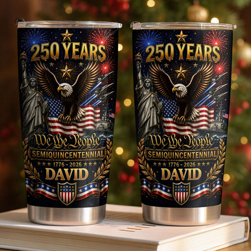 Personalized 20oz Stainless Steel Tumbler American Flag Gift for Dad 20oz Tumbler GradoCreations