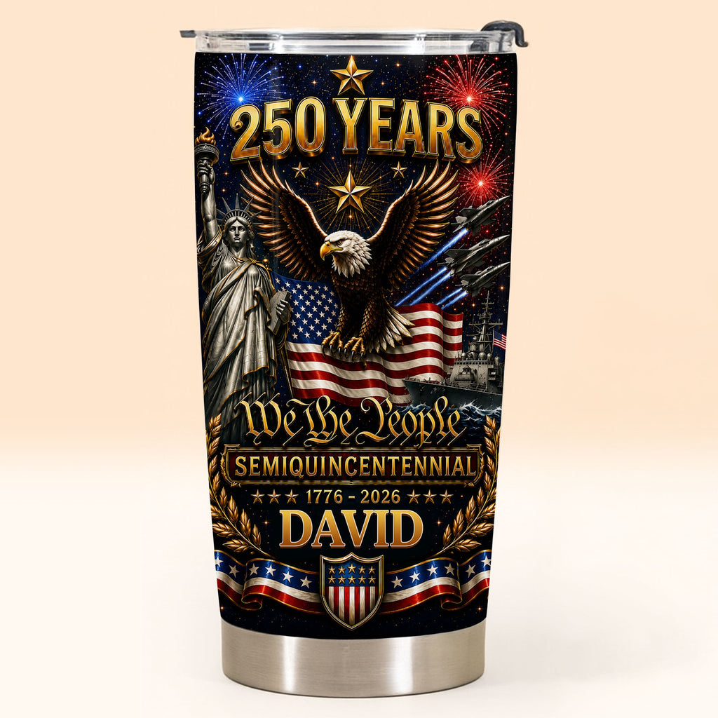 Personalized 20oz Stainless Steel Tumbler American Flag Gift for Dad 20oz Tumbler GradoCreations