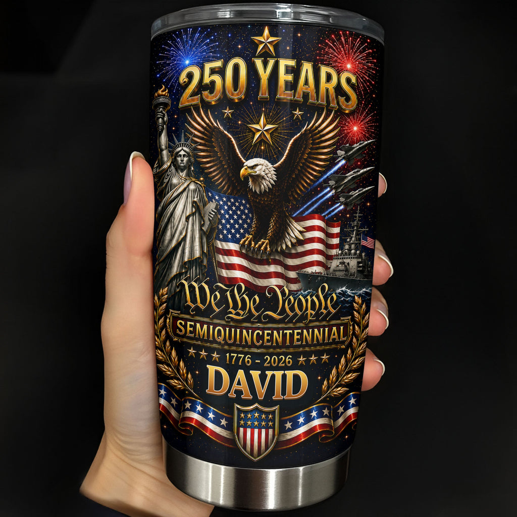 Personalized 20oz Stainless Steel Tumbler American Flag Gift for Dad 20oz Tumbler GradoCreations