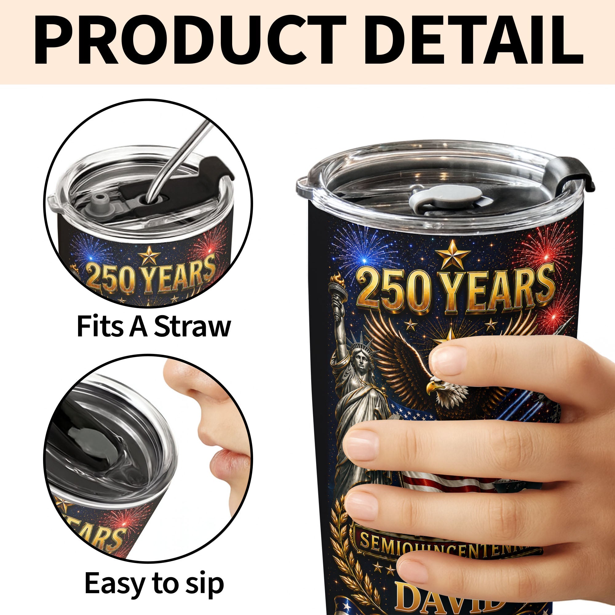 Personalized 20oz Stainless Steel Tumbler American Flag Gift for Dad 20oz Tumbler GradoCreations
