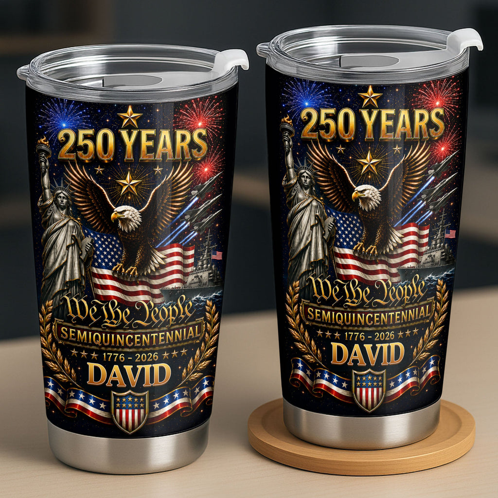 Personalized 20oz Stainless Steel Tumbler American Flag Gift for Dad 20oz Tumbler GradoCreations