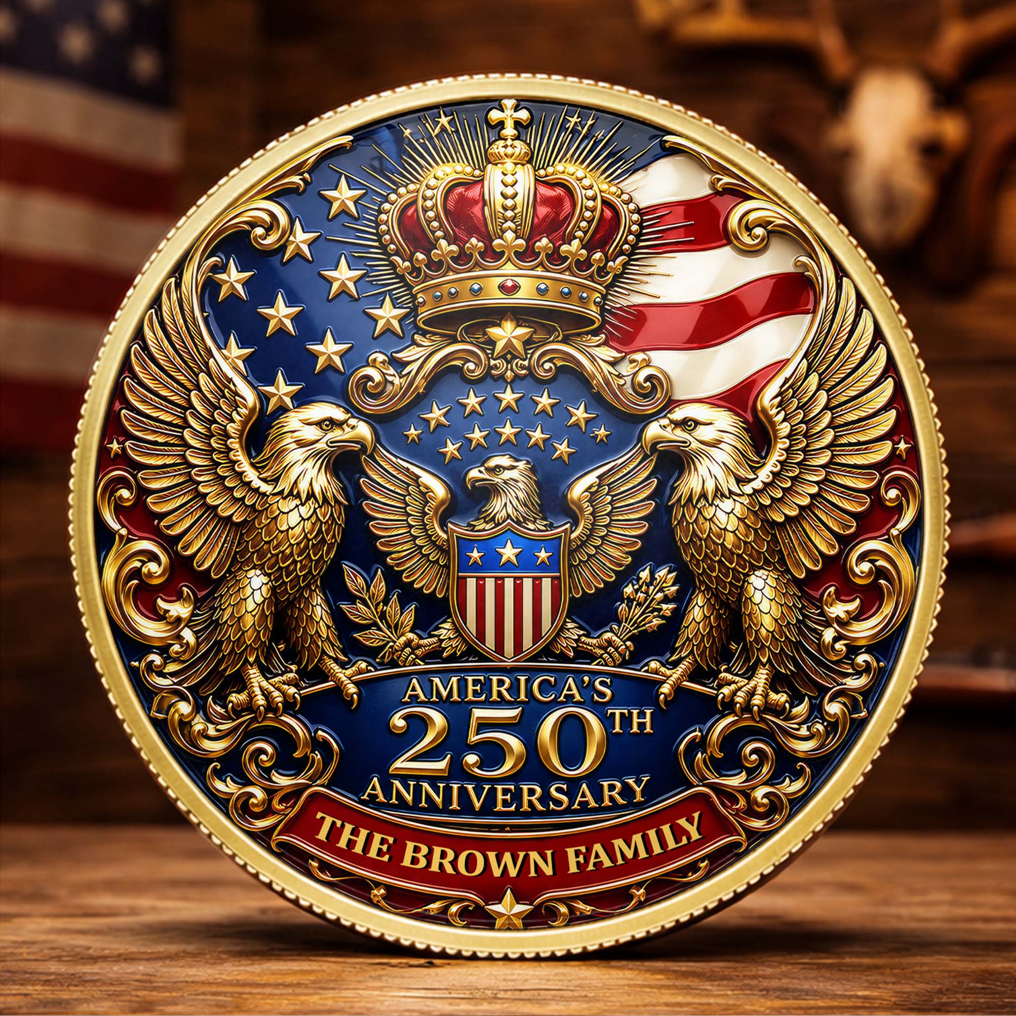 Custom Family Commemorative Coin Personalized 250th Anniversary Gift Commemorative Coin GradoCreations