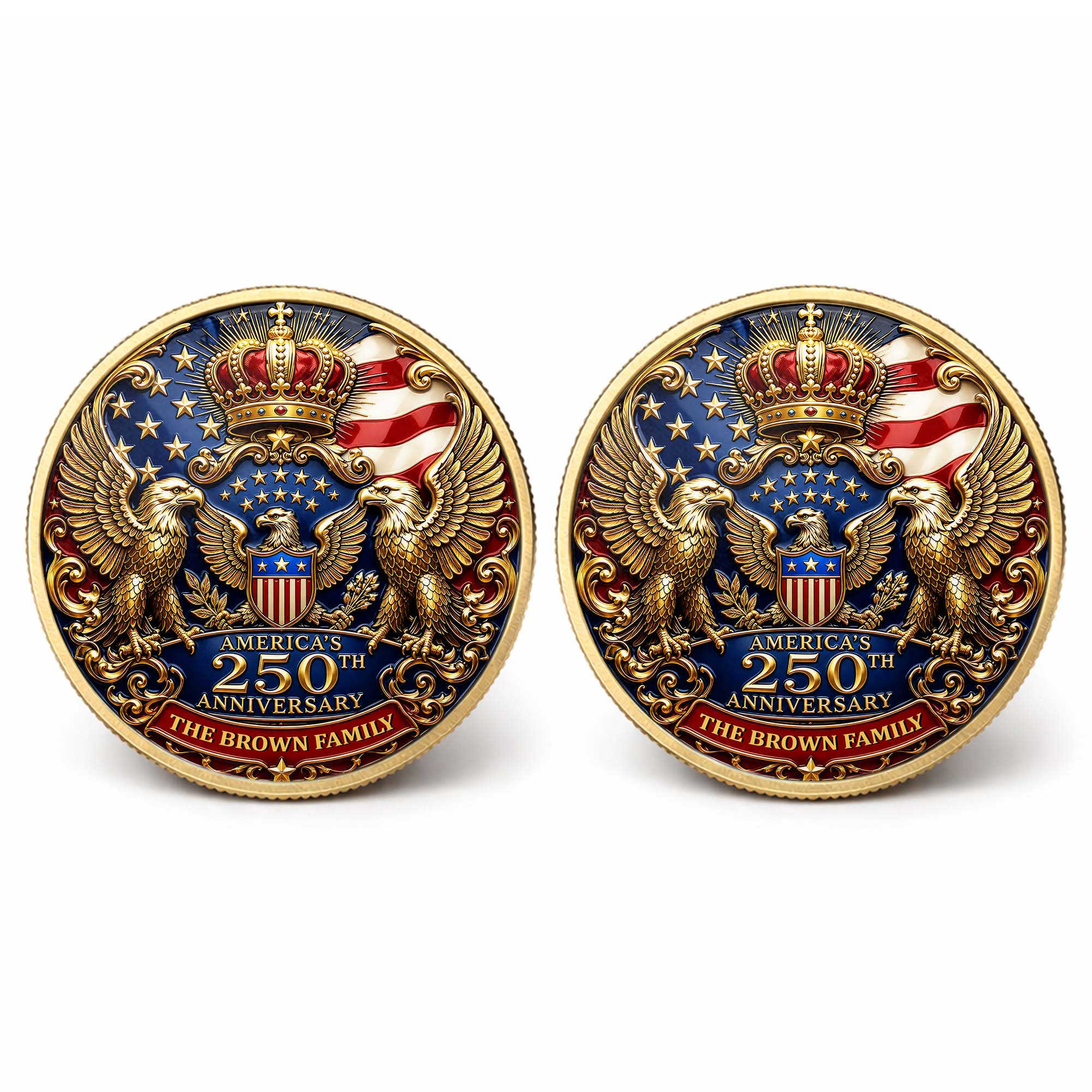 Custom Family Commemorative Coin Personalized 250th Anniversary Gift Commemorative Coin GradoCreations