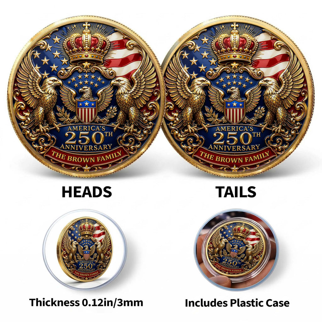 Custom Family Commemorative Coin Personalized 250th Anniversary Gift Commemorative Coin GradoCreations