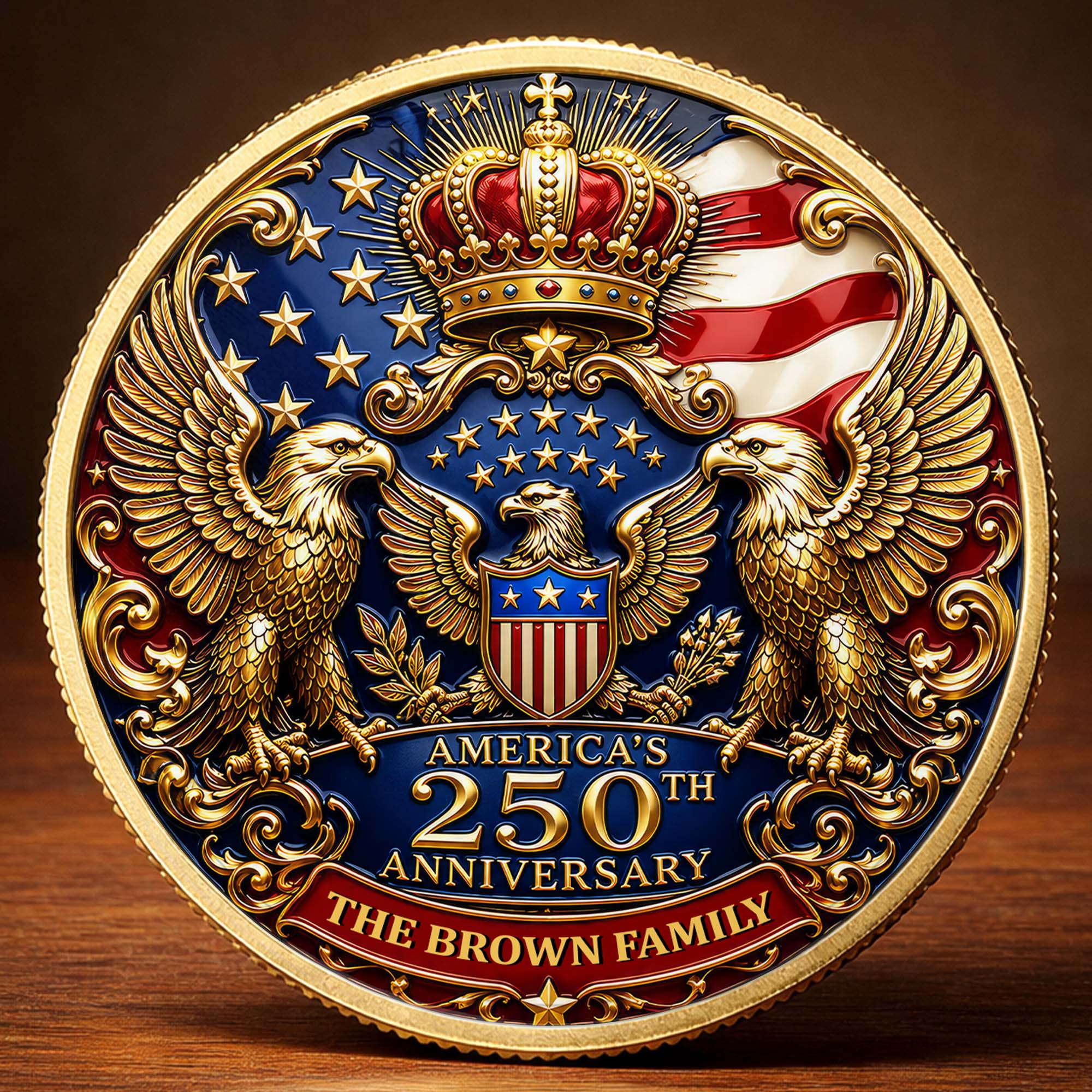 Custom Family Commemorative Coin Personalized 250th Anniversary Gift Commemorative Coin GradoCreations