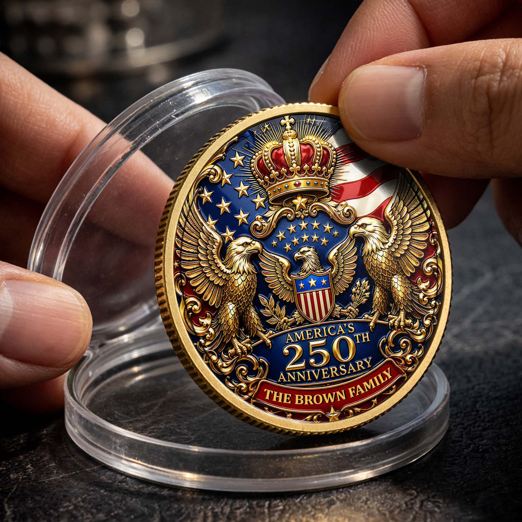 Custom Family Commemorative Coin Personalized 250th Anniversary Gift Commemorative Coin GradoCreations