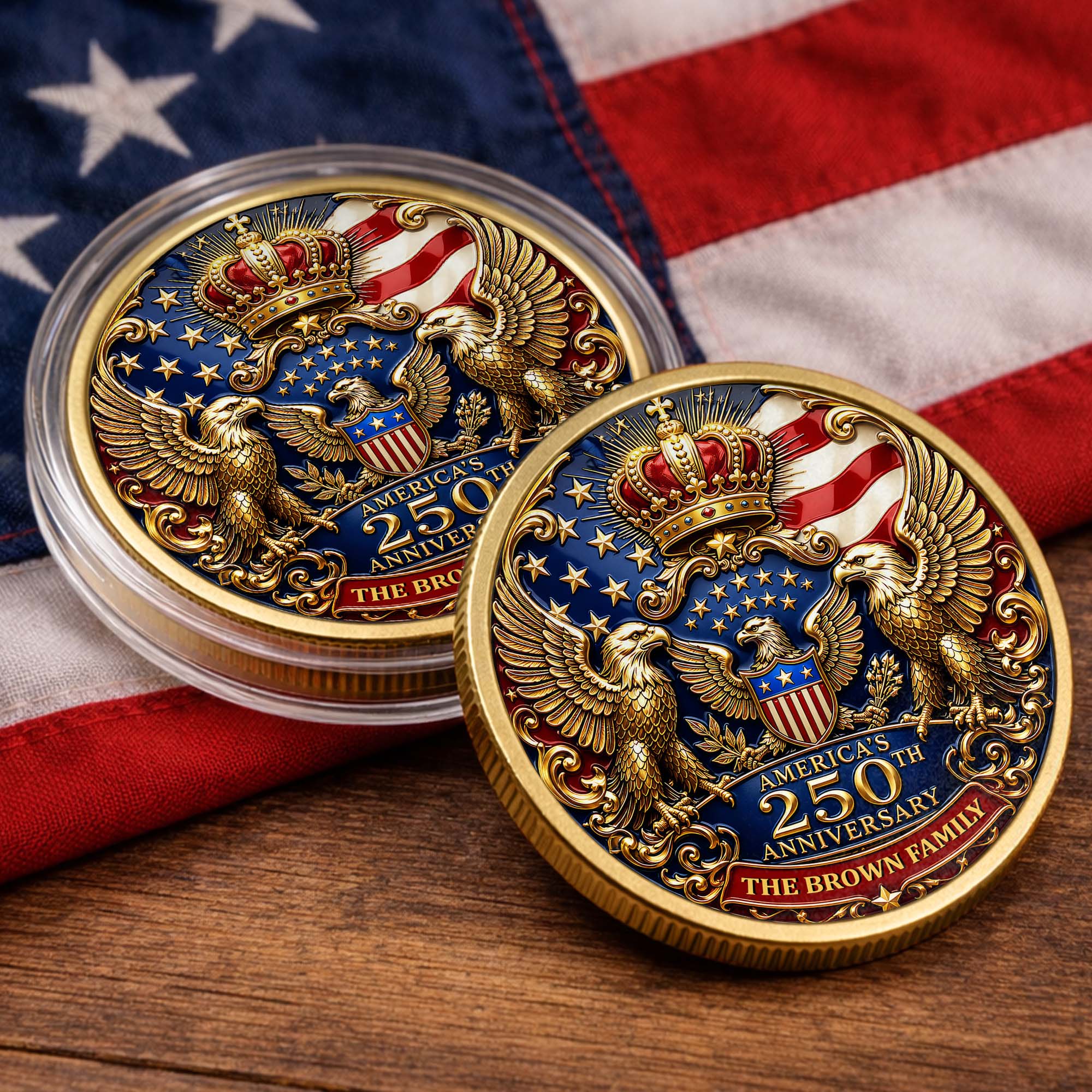 Custom Family Commemorative Coin Personalized 250th Anniversary Gift Commemorative Coin GradoCreations