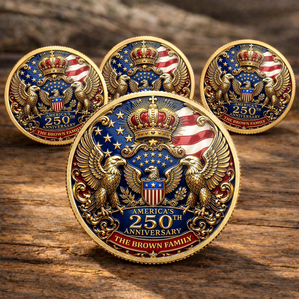 Custom Family Commemorative Coin Personalized 250th Anniversary Gift Commemorative Coin GradoCreations