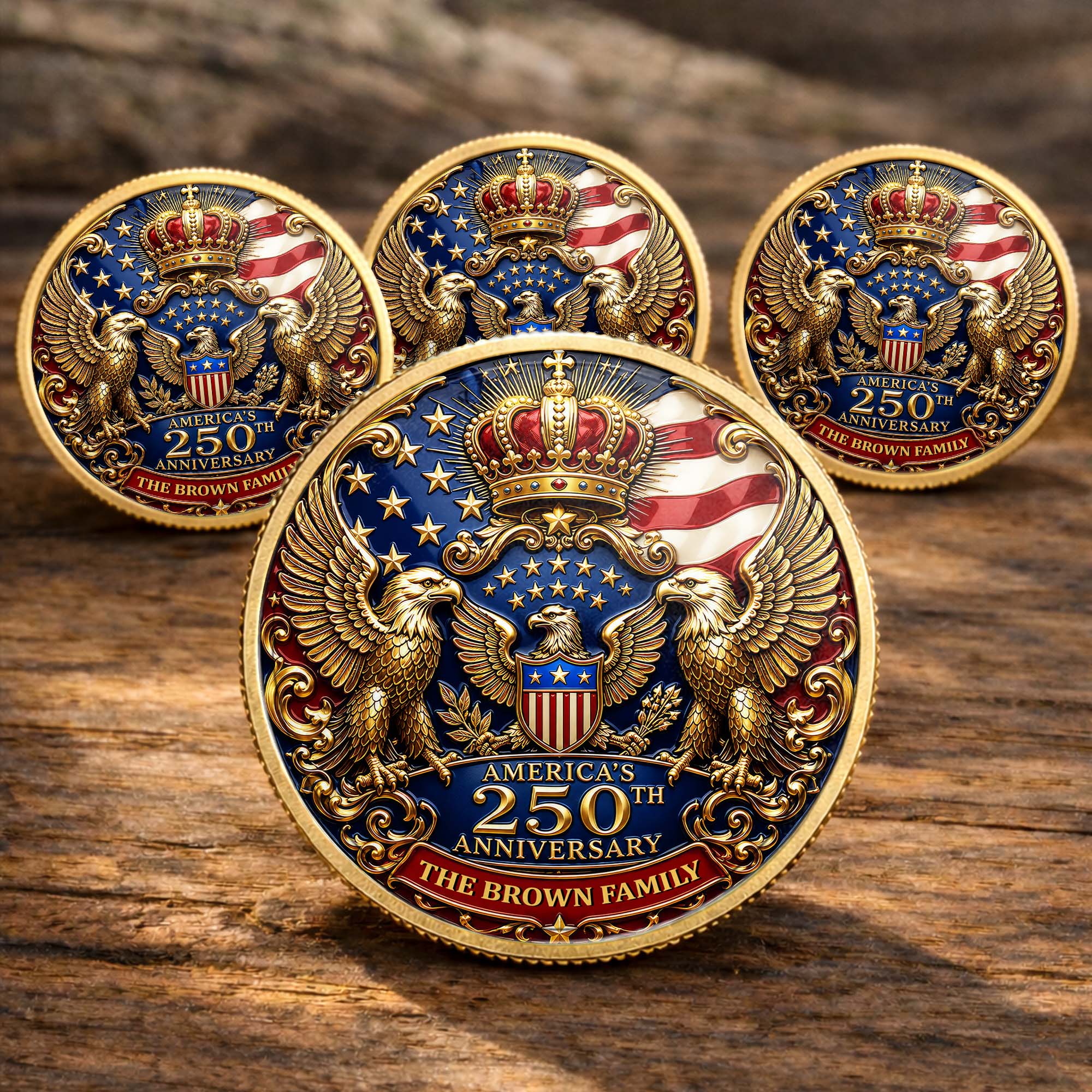 Custom Family Commemorative Coin Personalized 250th Anniversary Gift Commemorative Coin GradoCreations