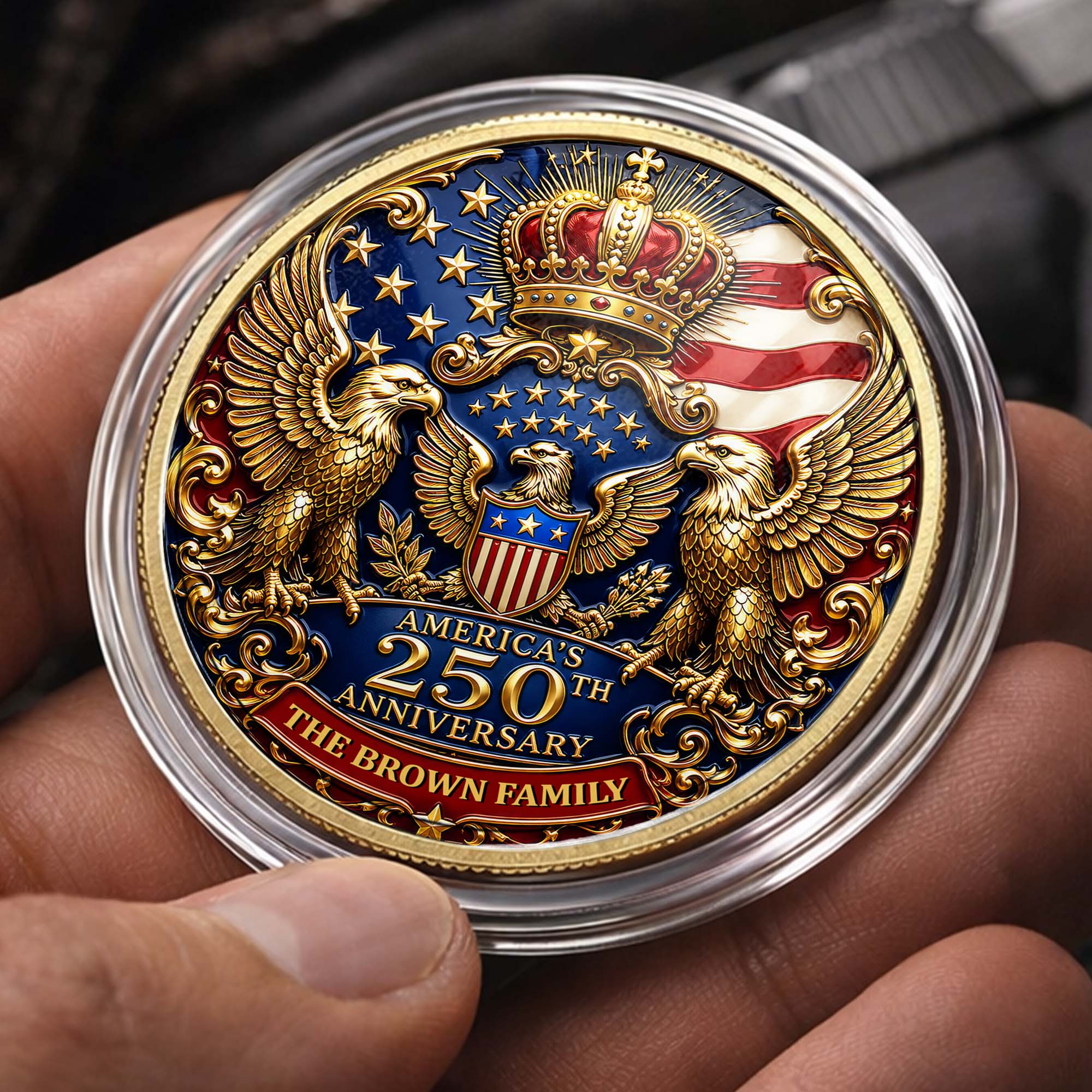 Custom Family Commemorative Coin Personalized 250th Anniversary Gift Commemorative Coin GradoCreations