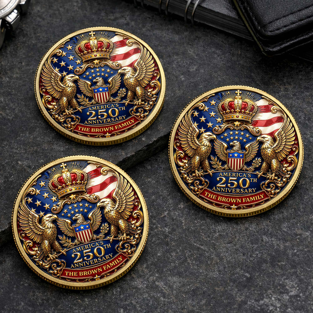Custom Family Commemorative Coin Personalized 250th Anniversary Gift Commemorative Coin GradoCreations