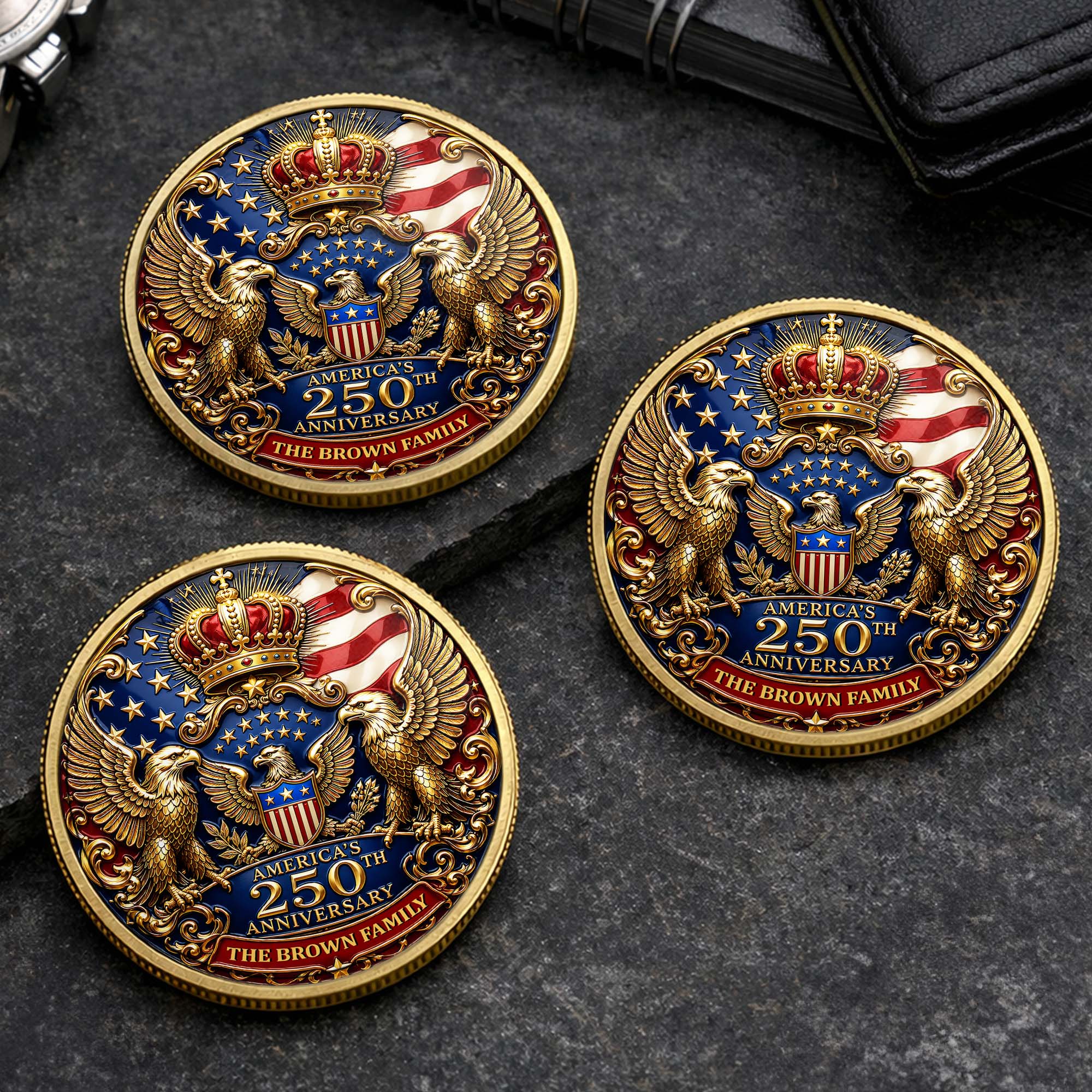 Custom Family Commemorative Coin Personalized 250th Anniversary Gift Commemorative Coin GradoCreations