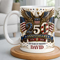 Personalized 250th Anniversary Mug Custom Name Eagle & Flags Edge-to-edge Mug GradoCreations