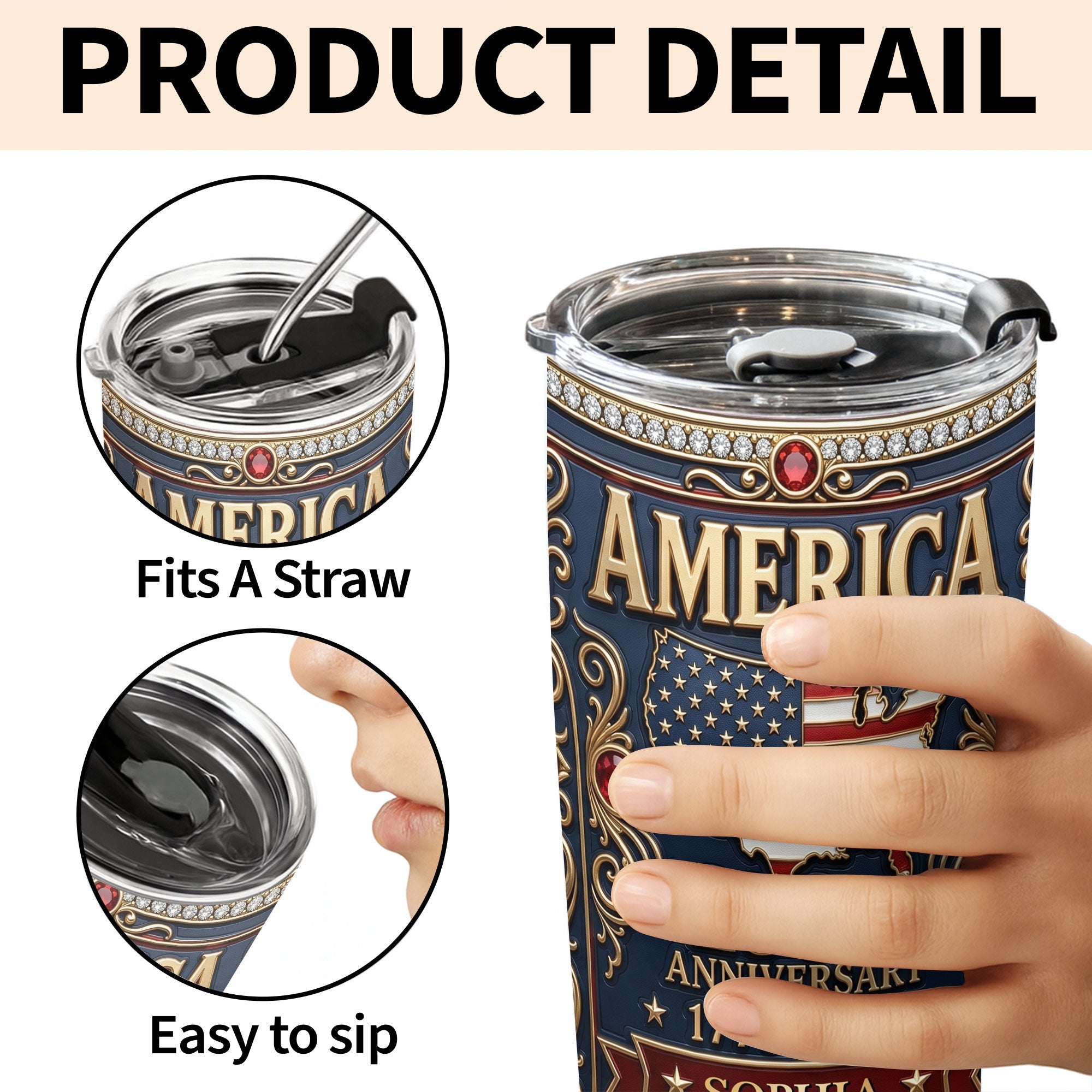 Personalized 250th Anniversary USA Map Stainless Steel Tumbler 20oz Gift 20oz Tumbler GradoCreations