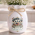 Personalized Ceramic Flower Vase Custom Name Gift for Mom Ribbon Tie Ceramic Flower Vase GradoCreations