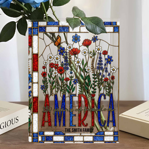 Personalized Acrylic Book Vase Custom Name Gift for Family Acrylic Book Vase GradoCreations