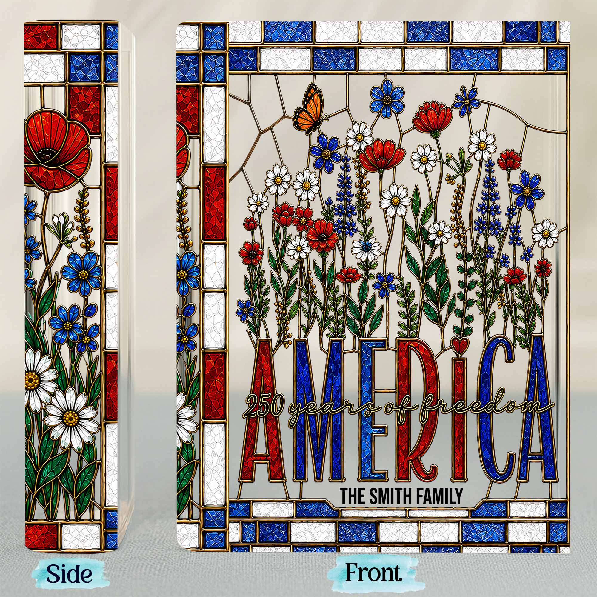 Personalized Acrylic Book Vase Custom Name Gift for Family Acrylic Book Vase GradoCreations