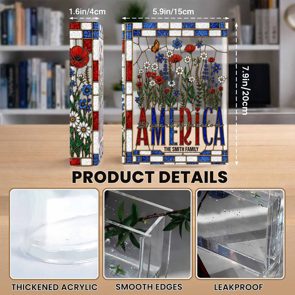Personalized Acrylic Book Vase Custom Name Gift for Family Acrylic Book Vase GradoCreations
