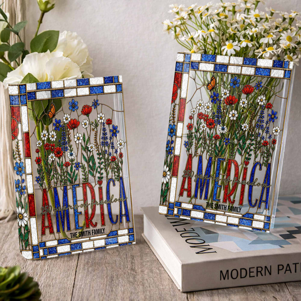 Personalized Acrylic Book Vase Custom Name Gift for Family Acrylic Book Vase GradoCreations