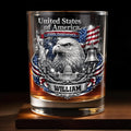 Personalized Custom Whiskey Glass with American Flag Gift for Dad Whiskey Glass GradoCreations