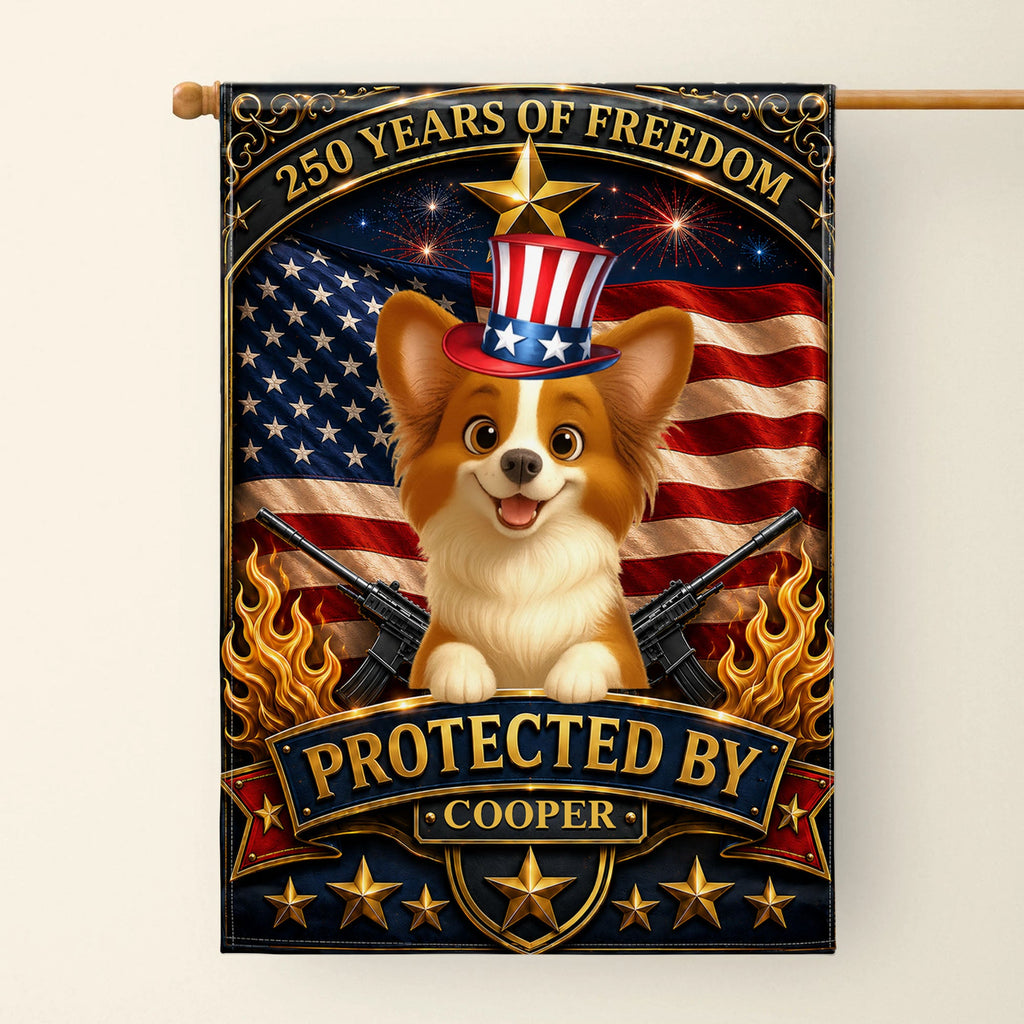 Custom USA Flag with Dog Design - Personalized Garden Flag Gift Garden Flag GradoCreations