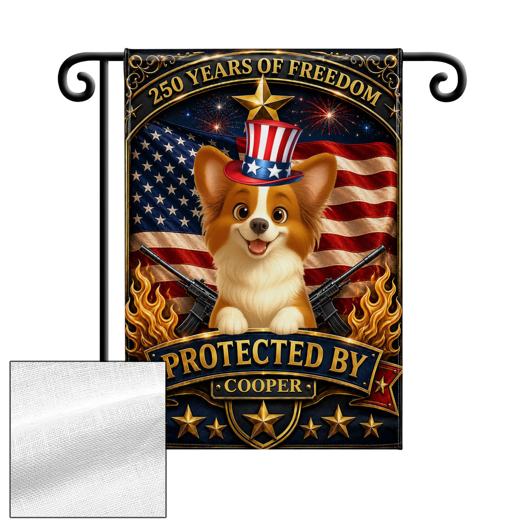 Custom USA Flag with Dog Design - Personalized Garden Flag Gift Garden Flag GradoCreations