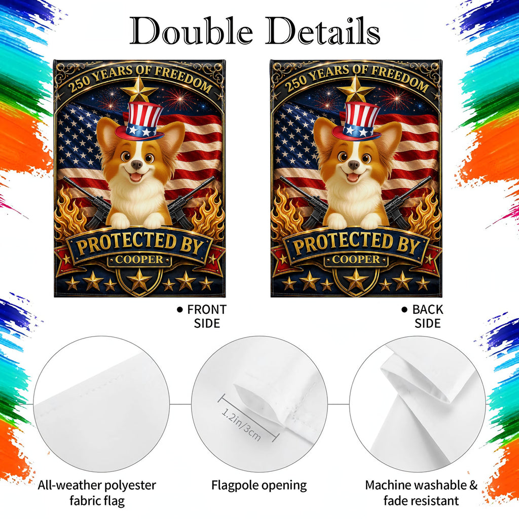 Custom USA Flag with Dog Design - Personalized Garden Flag Gift Garden Flag GradoCreations