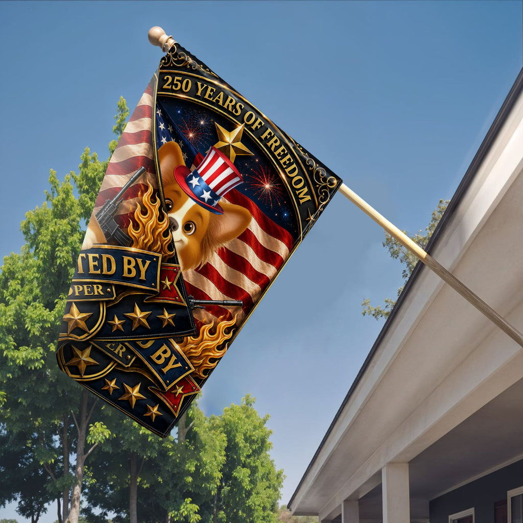 Custom USA Flag with Dog Design - Personalized Garden Flag Gift Garden Flag GradoCreations