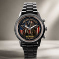 Personalized Men's Watch Custom Name American Flag Gift for Dad Men's Watch GradoCreations