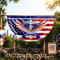 Personalized American Flag Fan Flag Custom Family Name 4th of July Gift Non-Pleated Fan Flag GradoCreations
