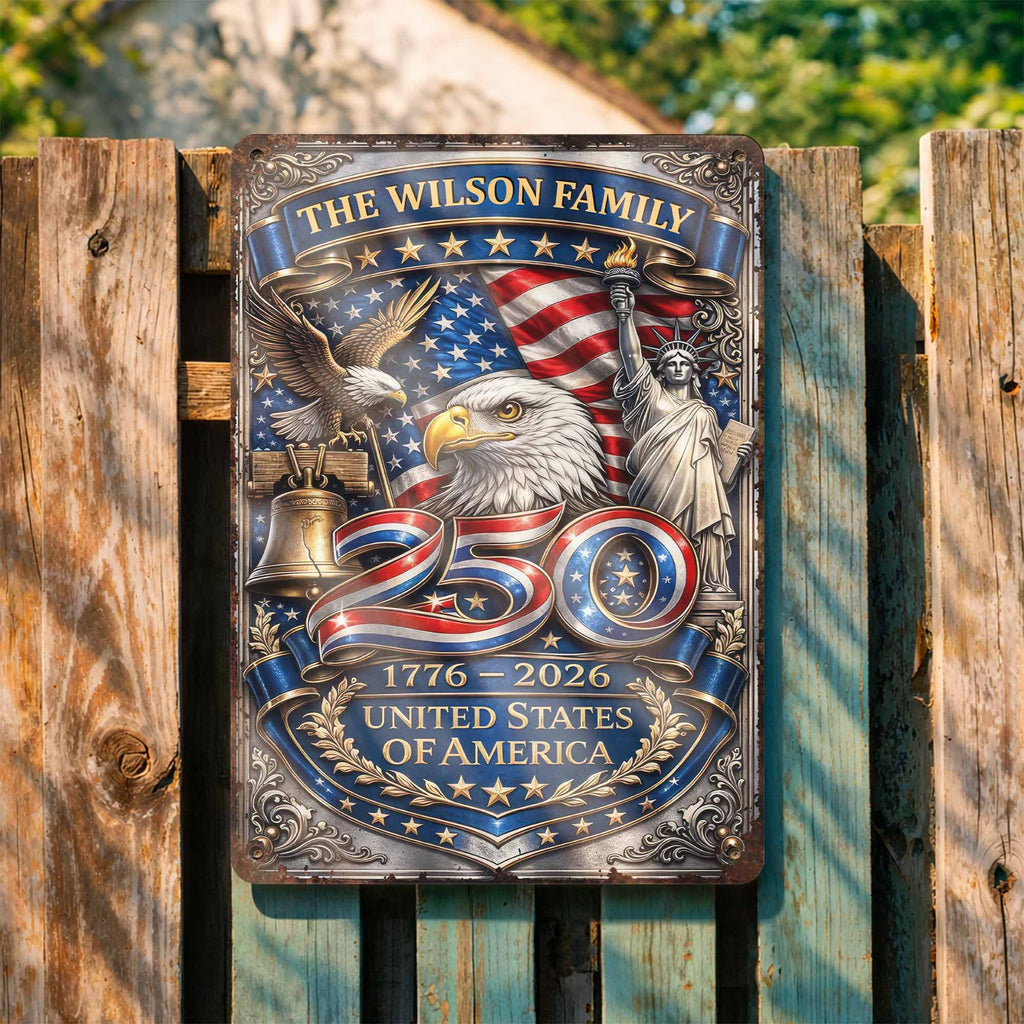 Personalized 250th Anniversary Metal Sign Custom Name Gift Metal Sign GradoCreations